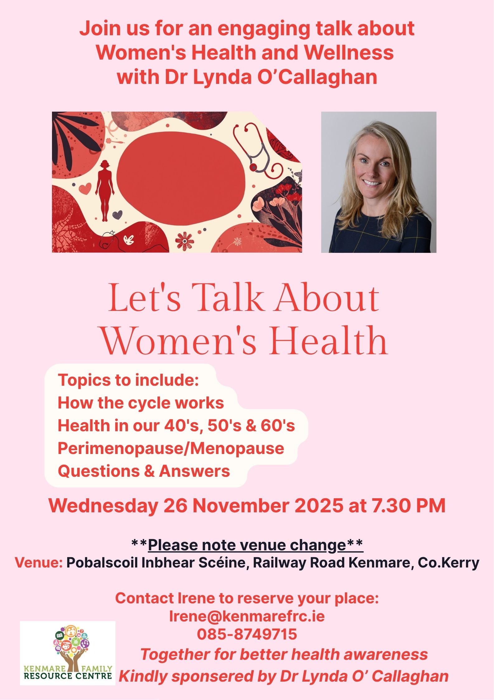 Poster Lets Talk About Womens Health new venue